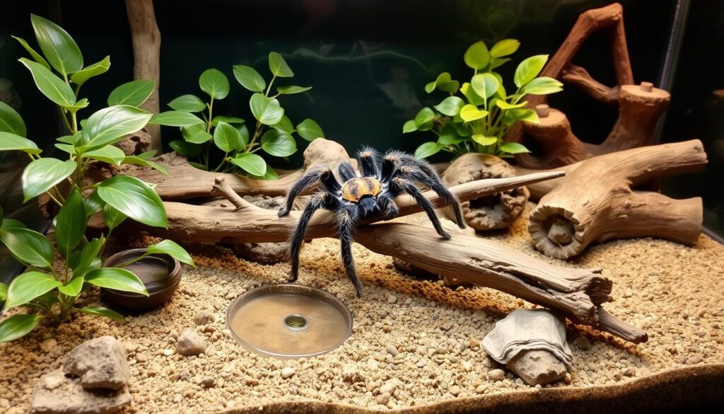 Captive tarantula environment