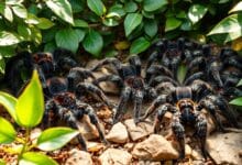 Degree of socialization and gregarious behavior in tarantulas.