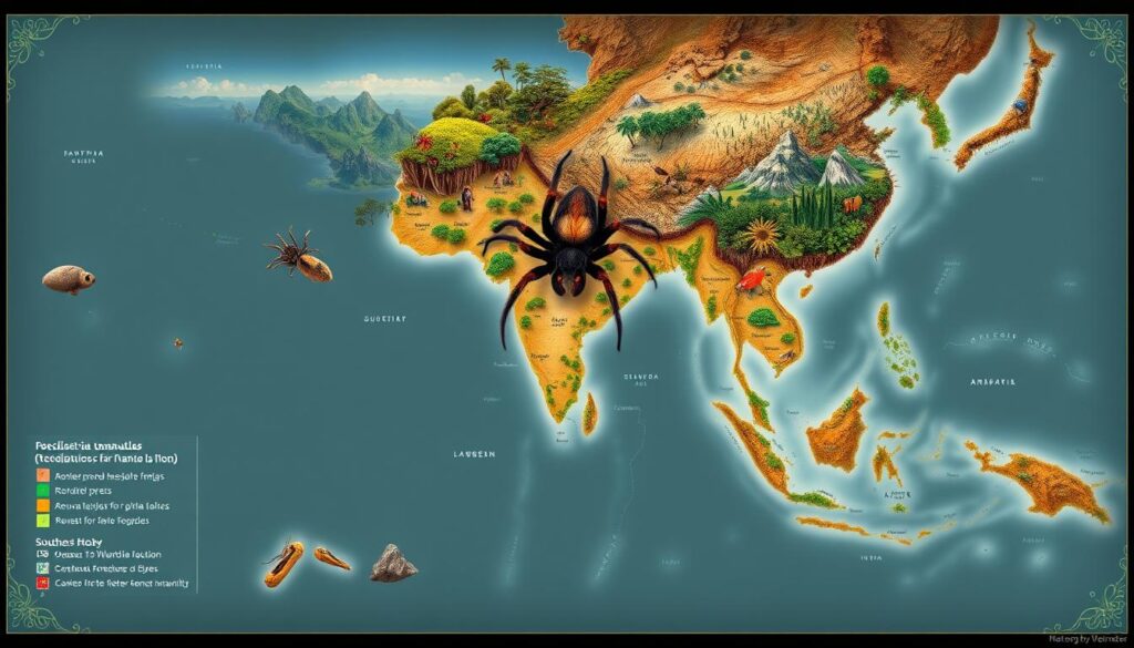 Poecilotheria geographic distribution