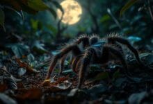 Specific behaviors exhibited by tarantulas at night.