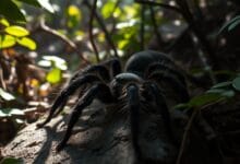 Strategies tarantulas use to escape dangerous situations.