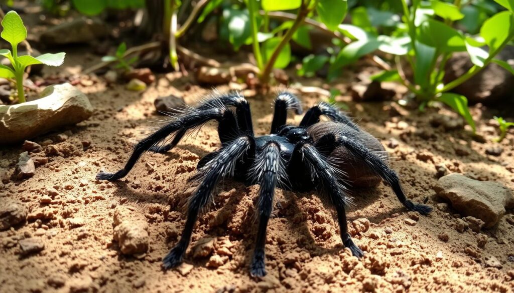 Tarantula burrowing behavior