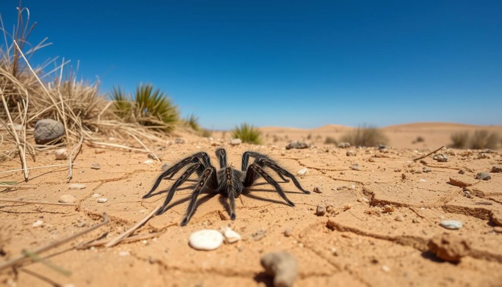 Tarantula in xerophilous habitat