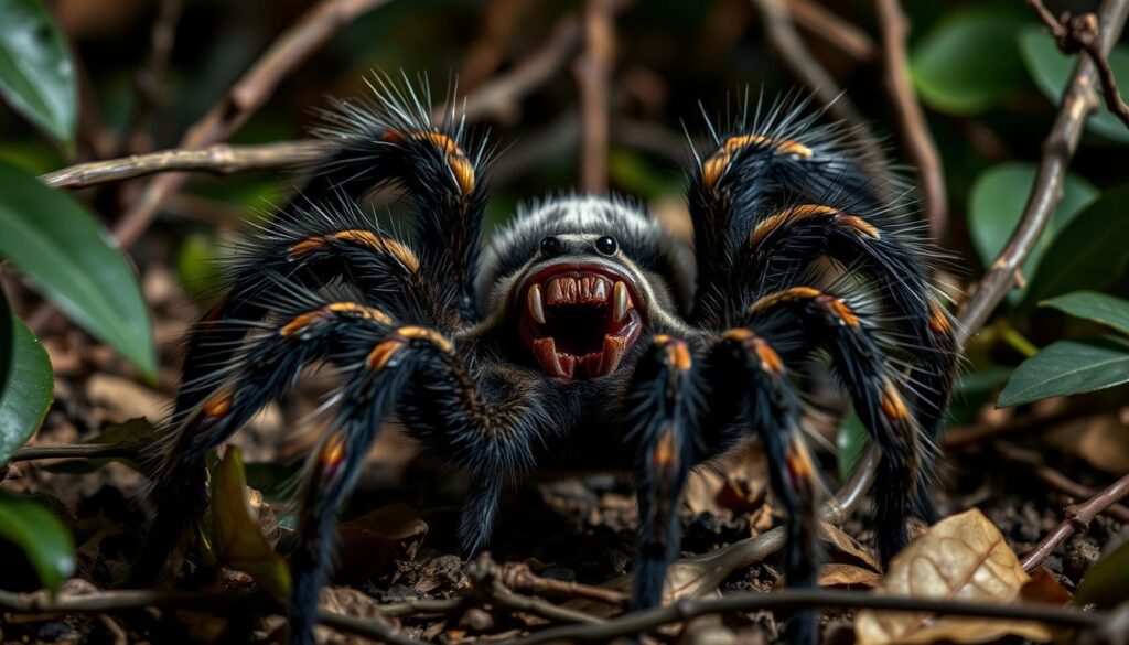 Tarantula threat displays