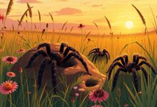 Tarantulas in prairies and grasslands