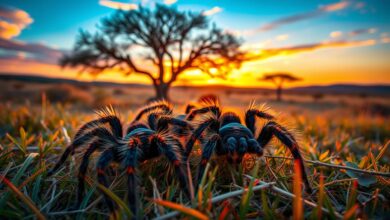 Tarantulas in the African savanna