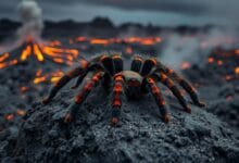 Tarantulas in volcanic regions