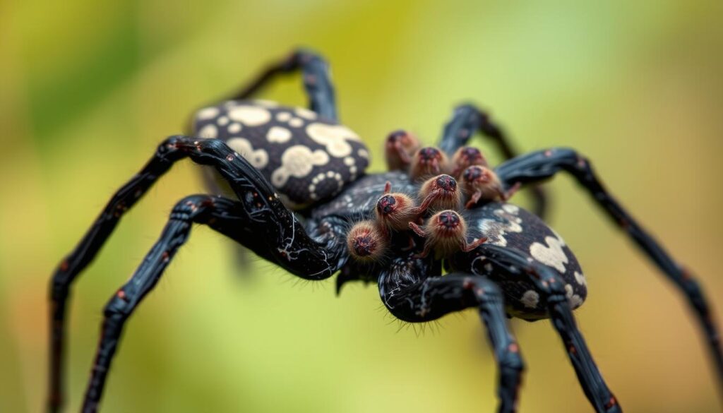 black lace weaver spider