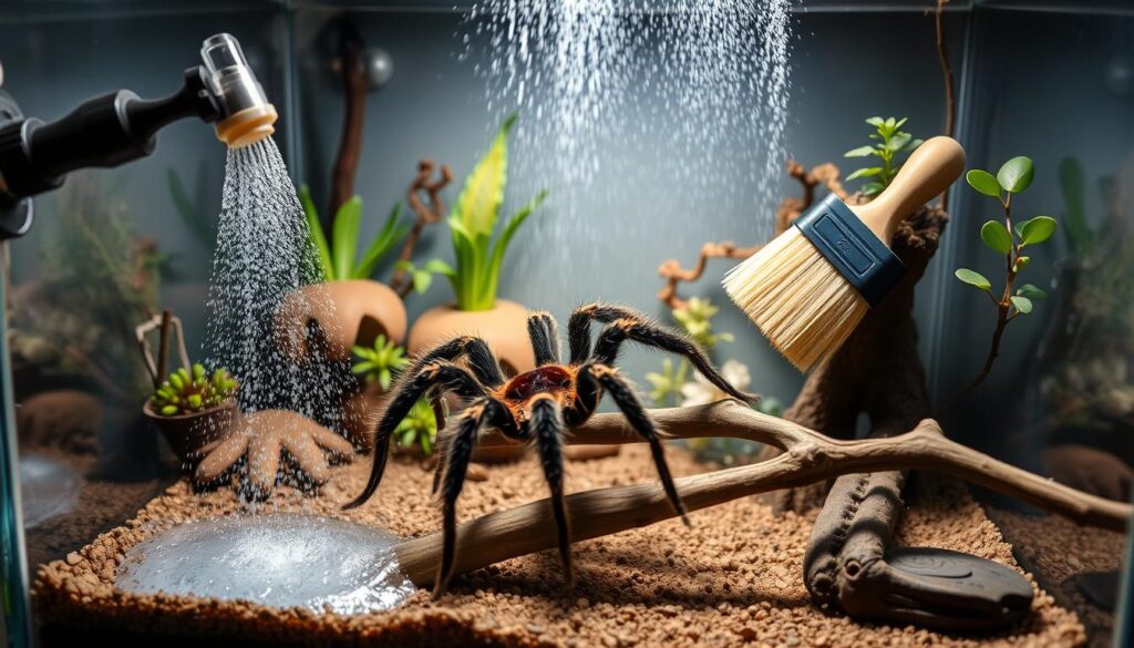 deep cleaning tarantula terrarium