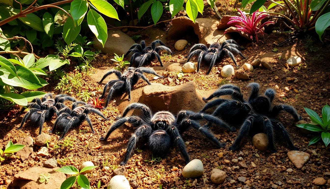 Degree of socialization and gregarious behavior in tarantulas