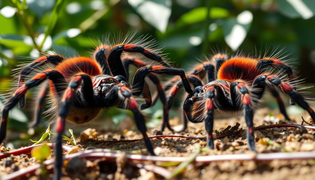 Details about tarantula courtship and mating rituals