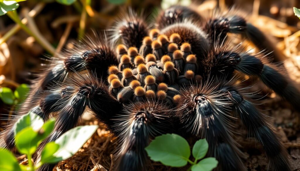 tarantula babies on back