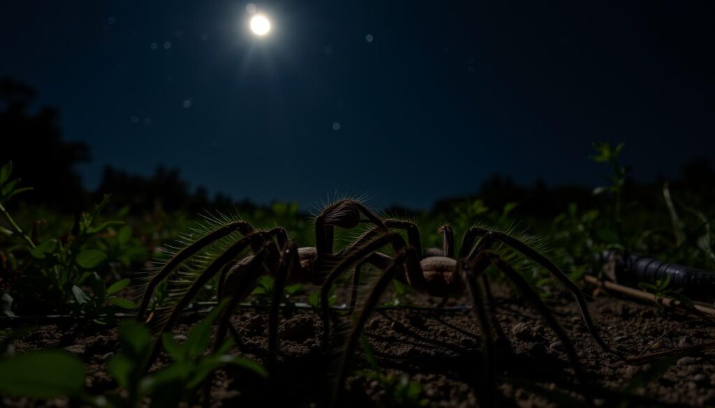 tarantula mating at night